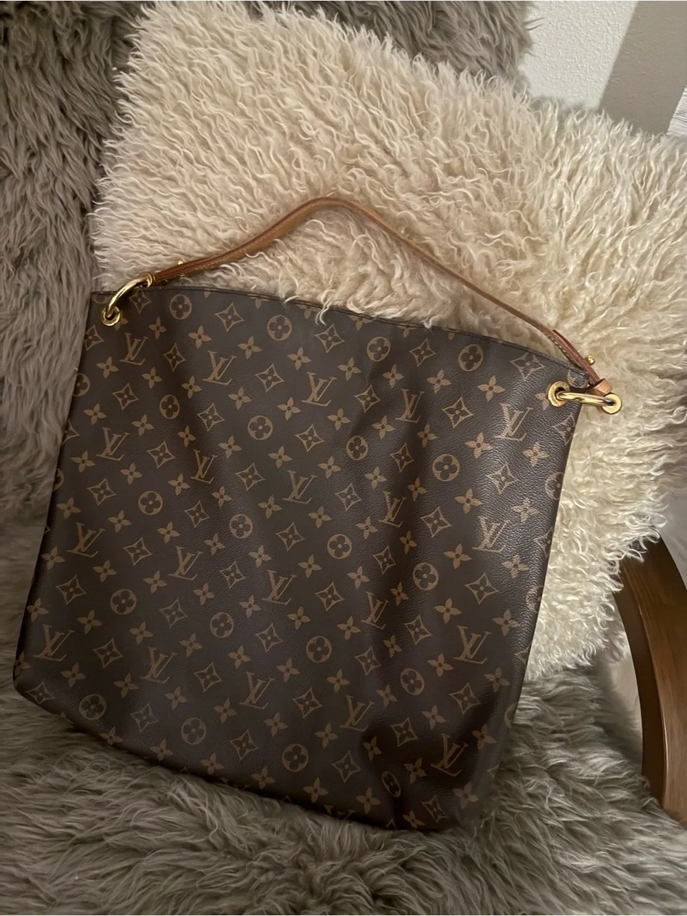 Louis Vuitton Brown Monogram Canvas Hobo Bag